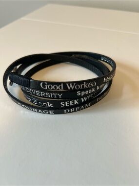 Good Works Brown Wrap Bracelet with Inspiring Text